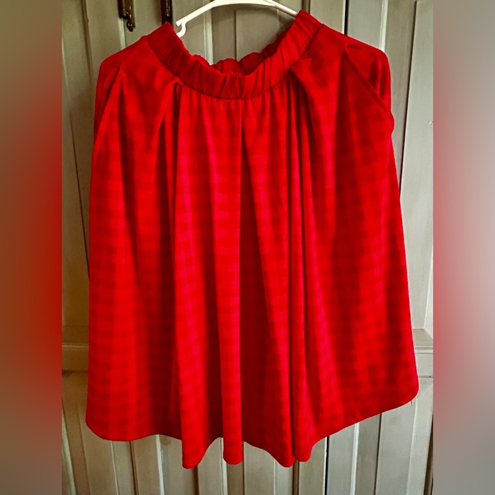 LuLaRoe Red Plaid Madison Skirt